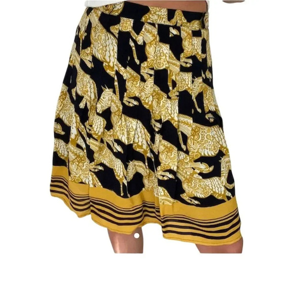 Anthropologie Maeve Women's M A-Line Midi Skirt Multicolor Animal Print size 4 - Picture 13 of 13